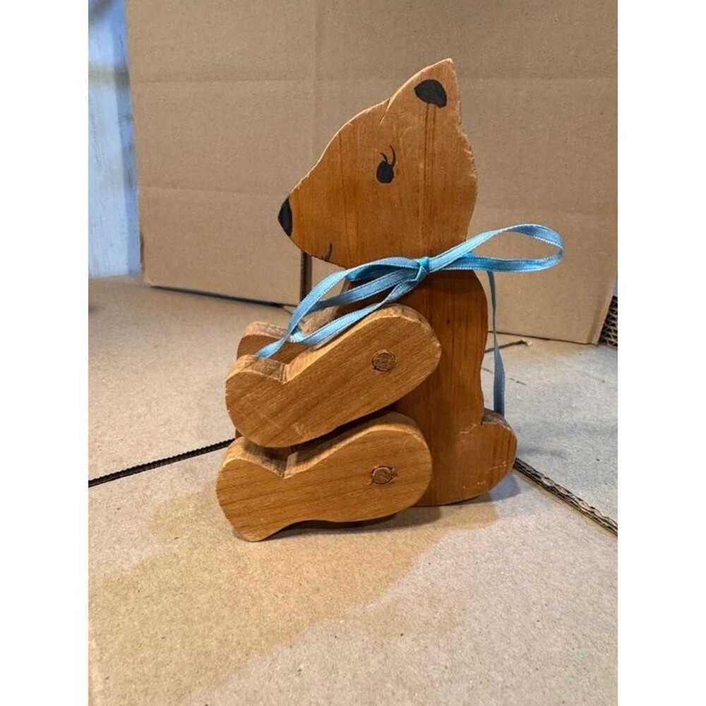 Vintage handmade wooden bear